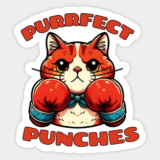 Kickboxing cat Sticker